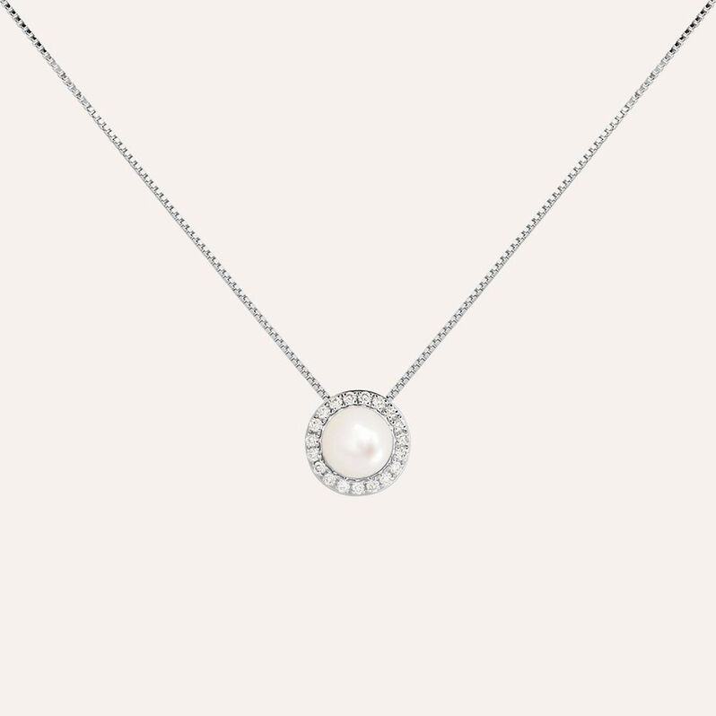 Collana Gabrielle Precious Oro Bianco Perla D'Acqua Dolce Diamante - Collane Donna | Stroili