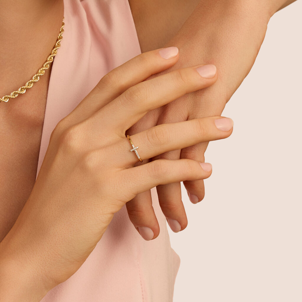 Anello Fantasia Claire Oro Giallo Cubic Zirconia