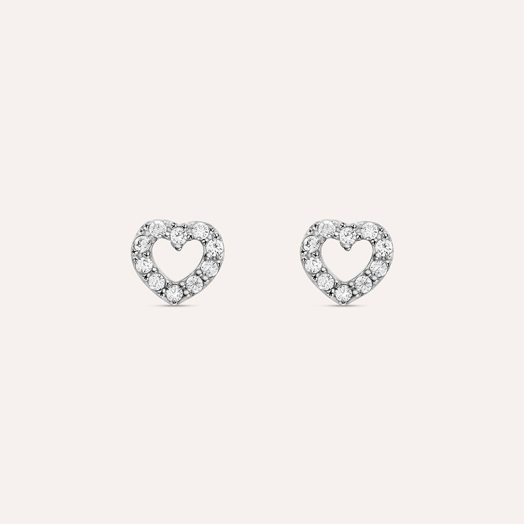Orecchini Lobo Claire Oro Bianco Cubic Zirconia - Orecchini a Lobo Donna | Stroili