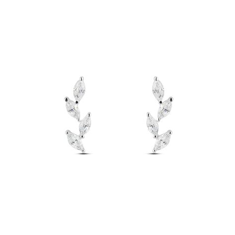 Orecchini Lobo Claire Oro Bianco Cubic Zirconia - Orecchini a Lobo Donna | Stroili