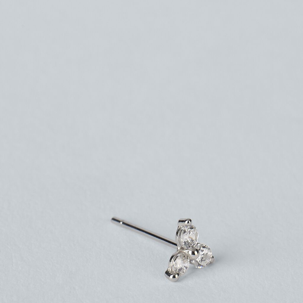 Orecchini Lobo Bon Ton Oro Bianco Cubic Zirconia - Orecchini a Lobo Donna | Stroili