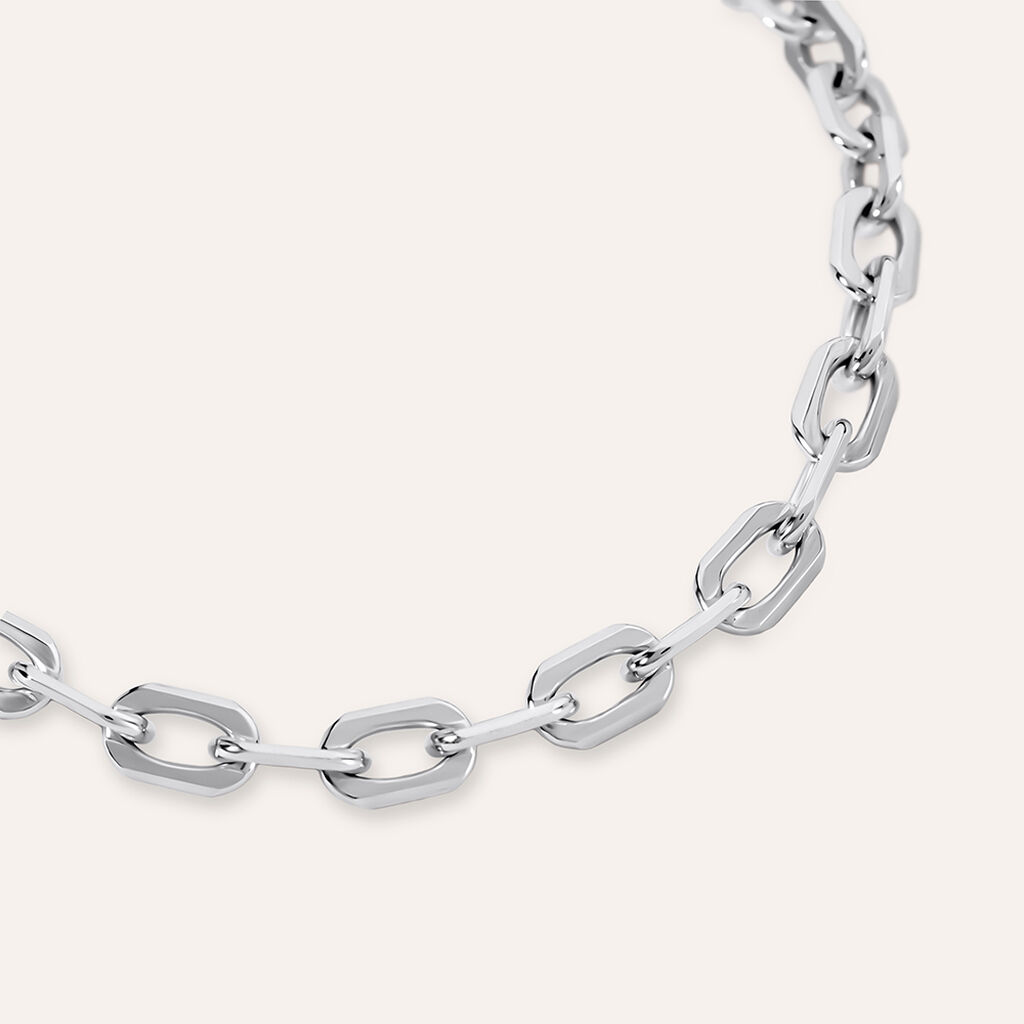 Bracciale Catena Gentleman Argento Rodiato