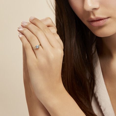 Anello Solitario Amélie Oro Bicolore Topazio - Anelli con Pietre Donna | Stroili