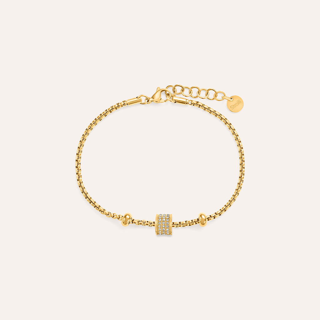 Bead Essential Code Acciaio Dorato Cristallo