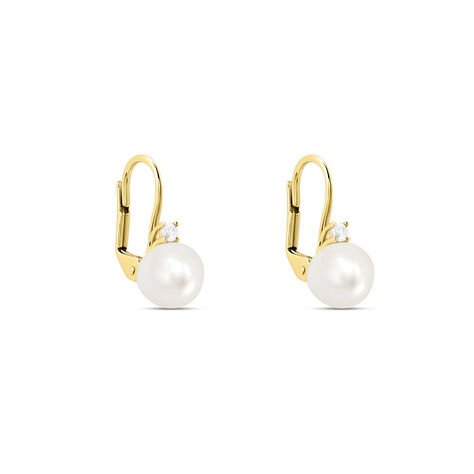 Orecchini Lobo Gabrielle Precious Oro Giallo Perla D'Acqua Dolce Diamante - Orecchini a Lobo Donna | Stroili