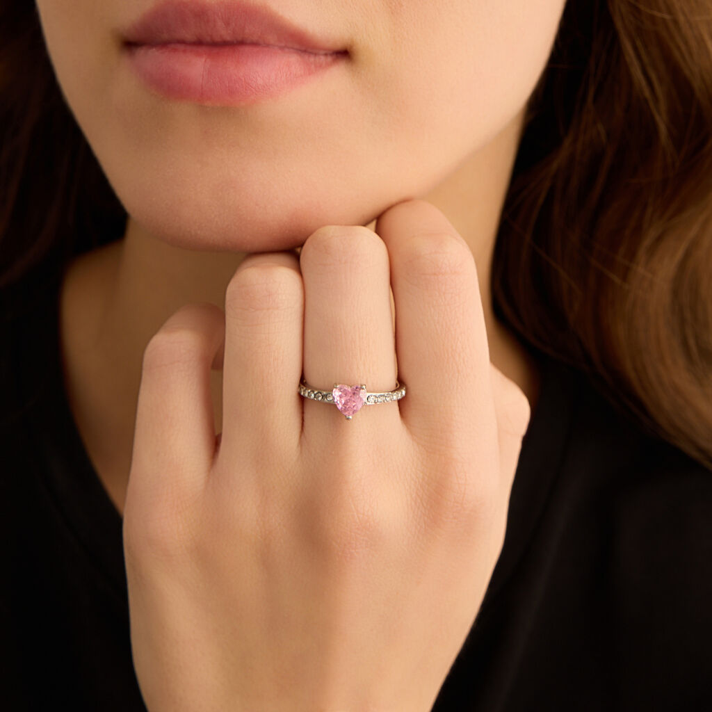 Anello Solitario Lady Chic Acciaio Cristallo - Anelli con Pietre Donna | Stroili