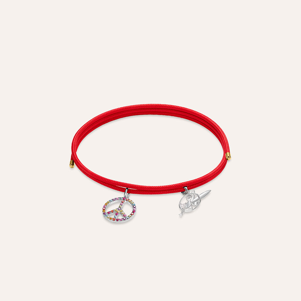 Choker Magnetico Cordino Rosso e Acciaio Dorato - Catenina Unisex | Stroili