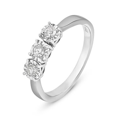 Anello Trilogy Diamotion Oro Bianco Diamante