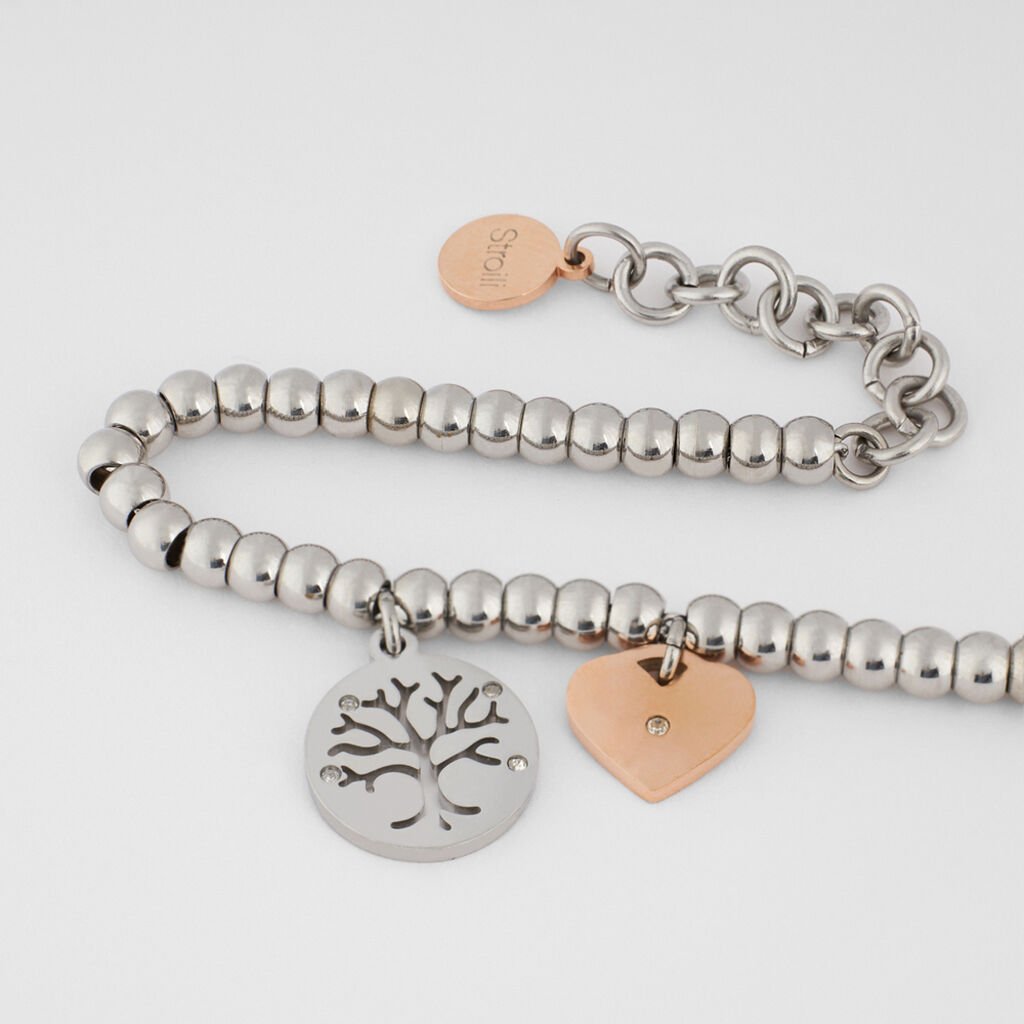 Bracciale Sunrise Acciaio Bicolore Bianco / Rosa Cristallo