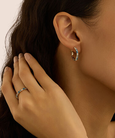 Orecchini A Cerchio Golden Dream Placcato Oro Giallo Cubic Zirconia