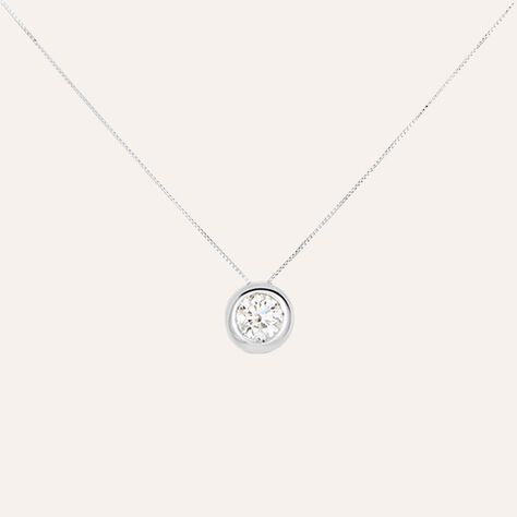 Collana Punto Luce Diamade Oro Bianco Diamante Lab-Grown - Collane Punto Luce Donna | Stroili