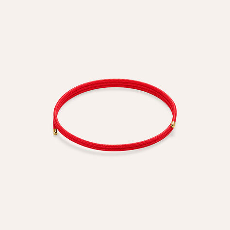 Choker Magnetico Cordino Rosso e Acciaio Dorato - Catenina Unisex | Stroili