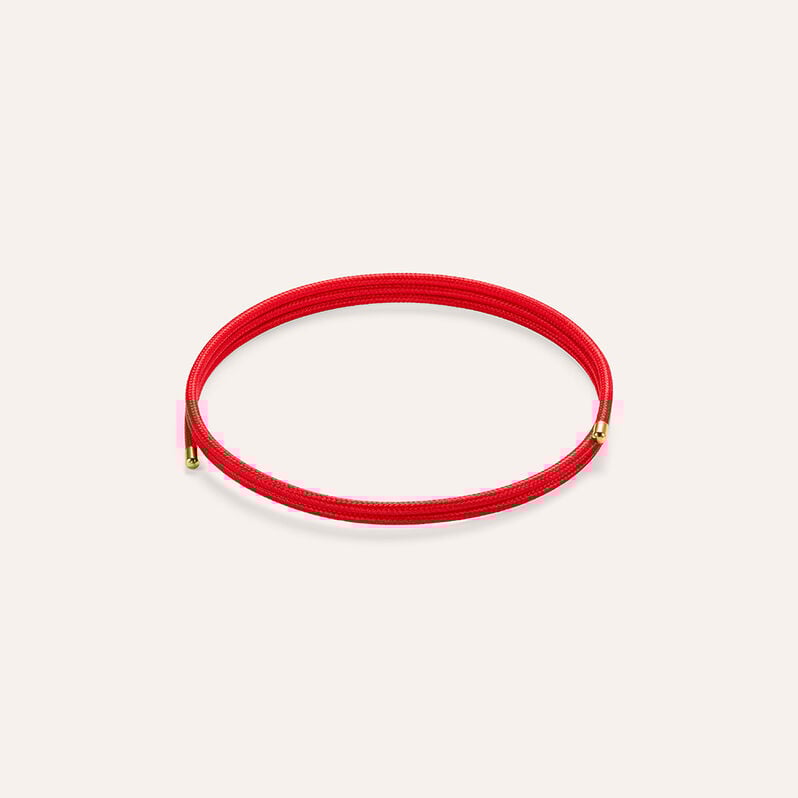 Choker Magnetico Cordino Rosso e Acciaio Dorato - Catenina Unisex | Stroili