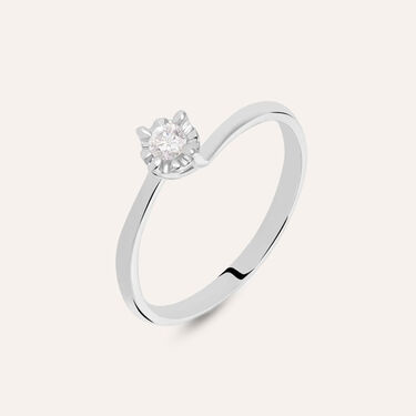 Anello Solitario Valentino Diamazing Oro Bianco Diamante