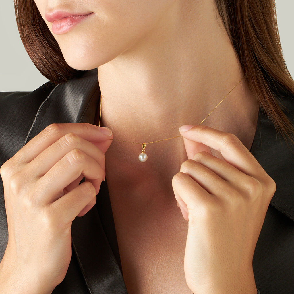 Collana Gabrielle Oro Giallo Perla D'Acqua Dolce - Collane Donna | Stroili