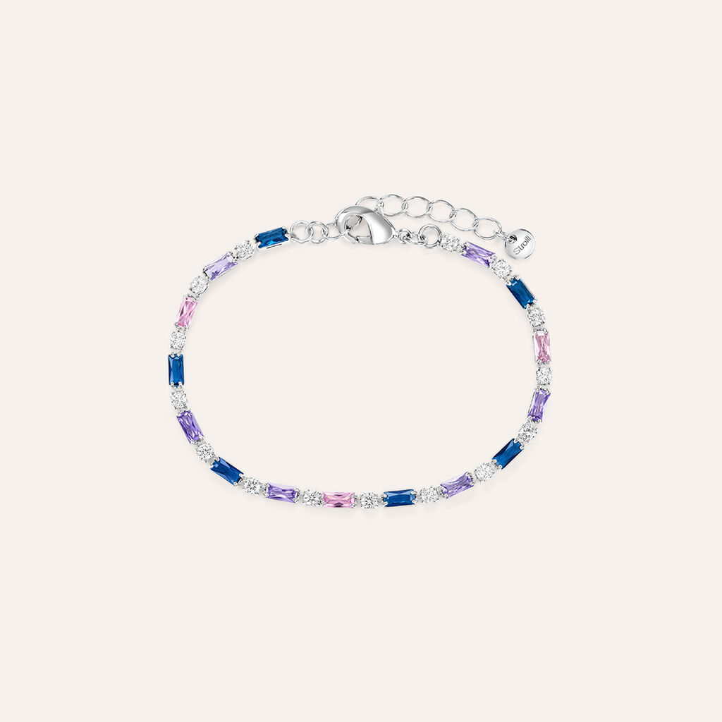 Bracciale Tennis Romantic Shine Ottone Bianco Cristallo