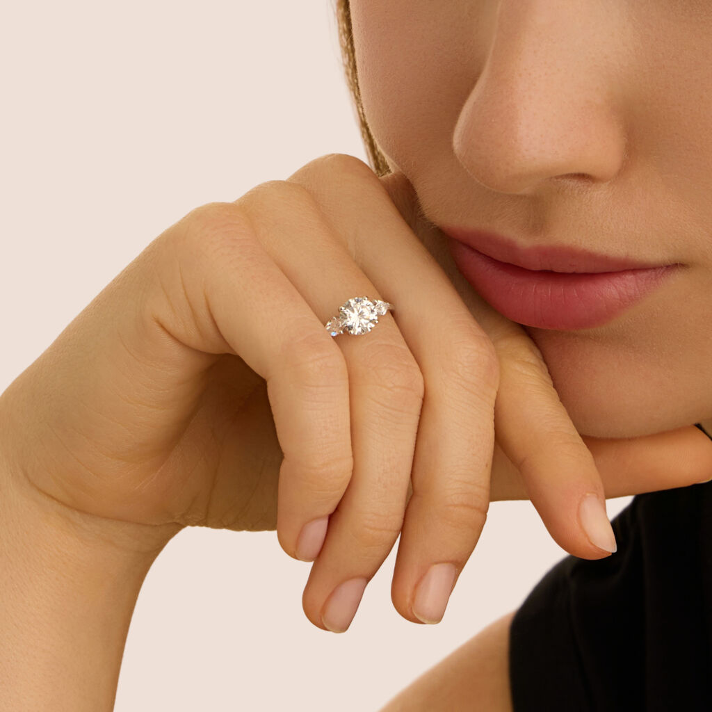 Anello Trilogy Claire Oro Bianco Cubic Zirconia