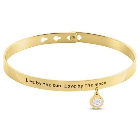 Bangle Lady Message Acciaio Dorato Spirituality e Cristalli - Bracciali Donna | Stroili