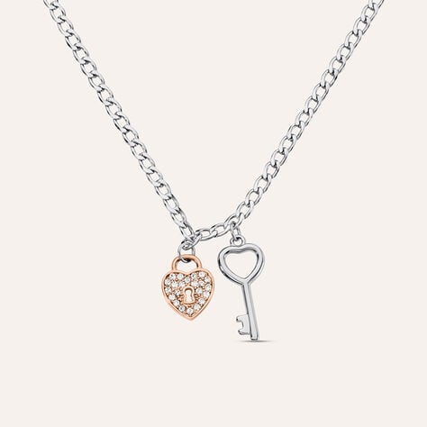 Collana Lady Chic Acciaio Bicolore Bianco / Rosa Cristallo - Collane Donna | Stroili