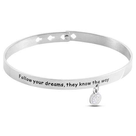 Bangle Lady Message Acciaio Cristallo - Bracciali Rigidi Donna | Stroili