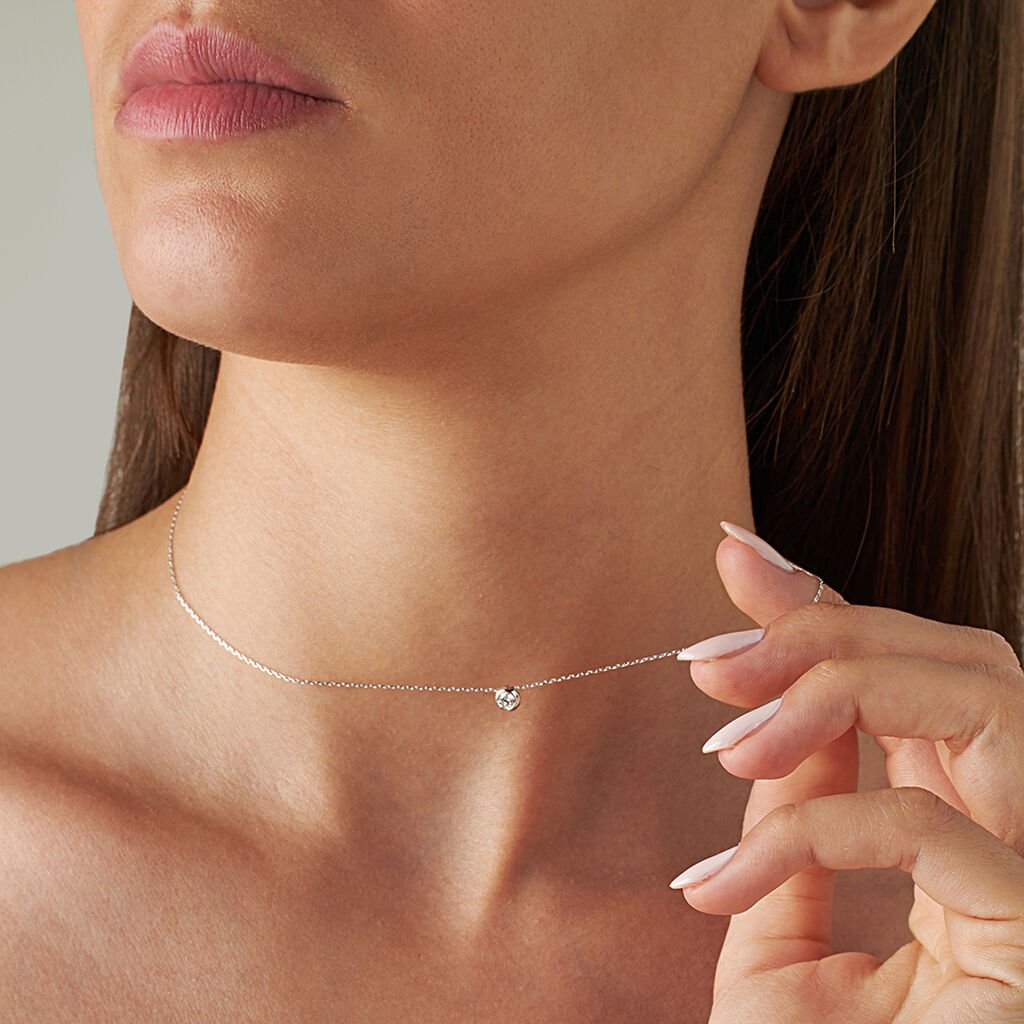 Collana Punto Luce Grace Oro Bianco Diamante - Collane Punto Luce Donna | Stroili