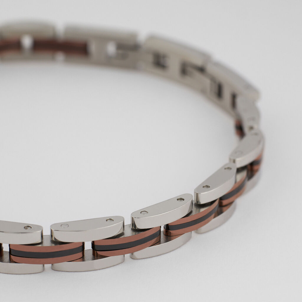 Bracciale Man Code Acciaio Tricolore Bianco / Rosa / Nero - Bracciali Uomo | Stroili