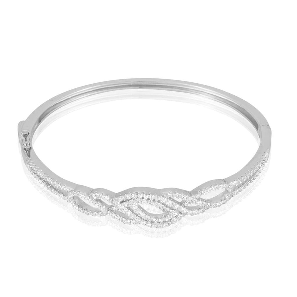 Bangle Silver Shine Argento Rodiato Cubic Zirconia - Bracciali Intrecciati Donna | Stroili