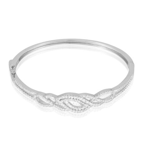 Bangle Silver Shine Argento Rodiato Cubic Zirconia - Bracciali Intrecciati Donna | Stroili