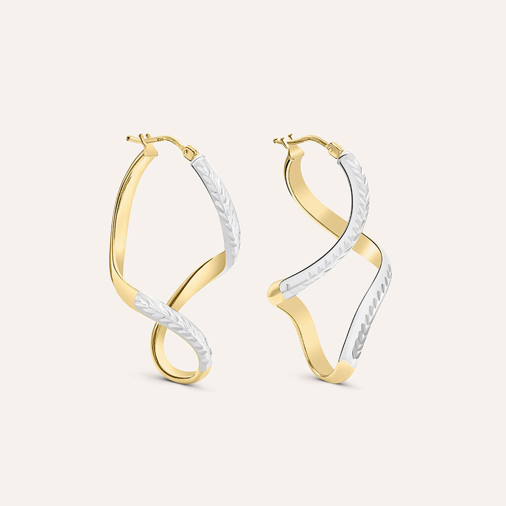 Orecchini A Cerchio Golden Lover Oro Bicolore