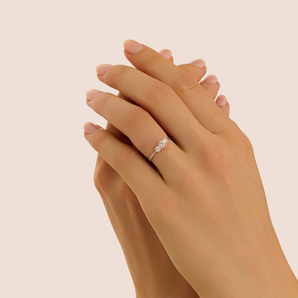 Anello Trilogy Claire Oro Bianco Cubic Zirconia