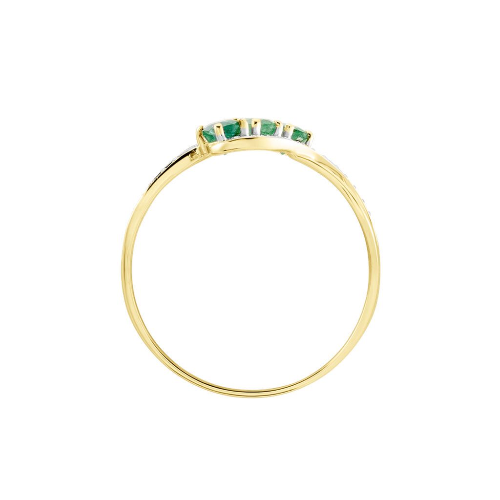 Anello Trilogy Charlotte Oro Giallo Smeraldo Diamante