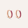 Orecchini A Cerchio Silver Rainbow Argento Rosa Cubic Zirconia