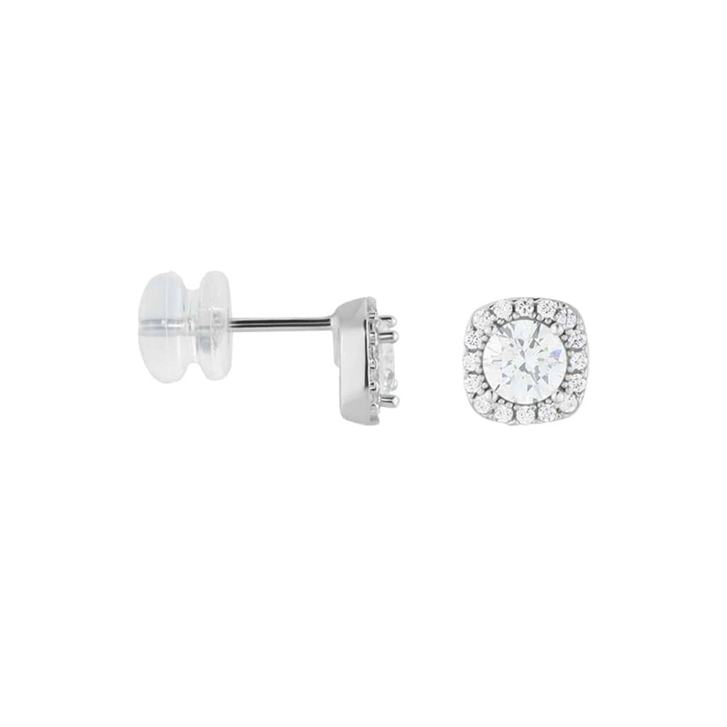 Orecchini Lobo Punto Luce Claire Oro Bianco Cubic Zirconia - Orecchini a Lobo Donna | Stroili