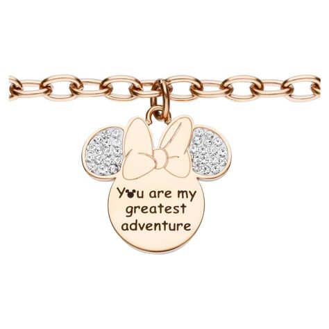 Bracciale Lady Message Acciaio Rosato Disney e Cristalli - Bracciali Donna | Stroili