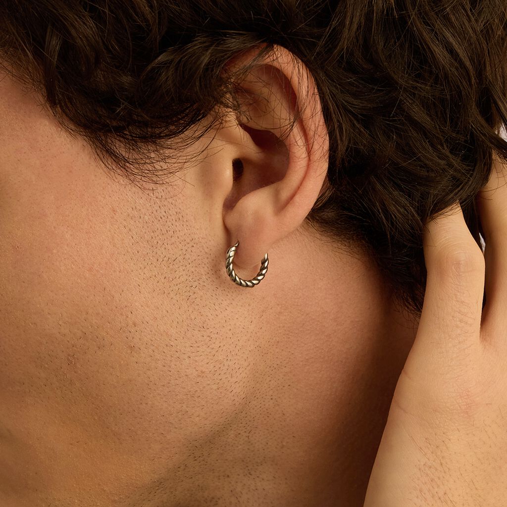 Mono Orecchino A Cerchio Man Code Acciaio