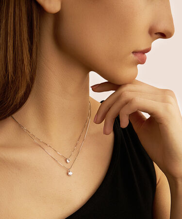 Collana Punto Luce Claire Oro Bianco Cubic Zirconia