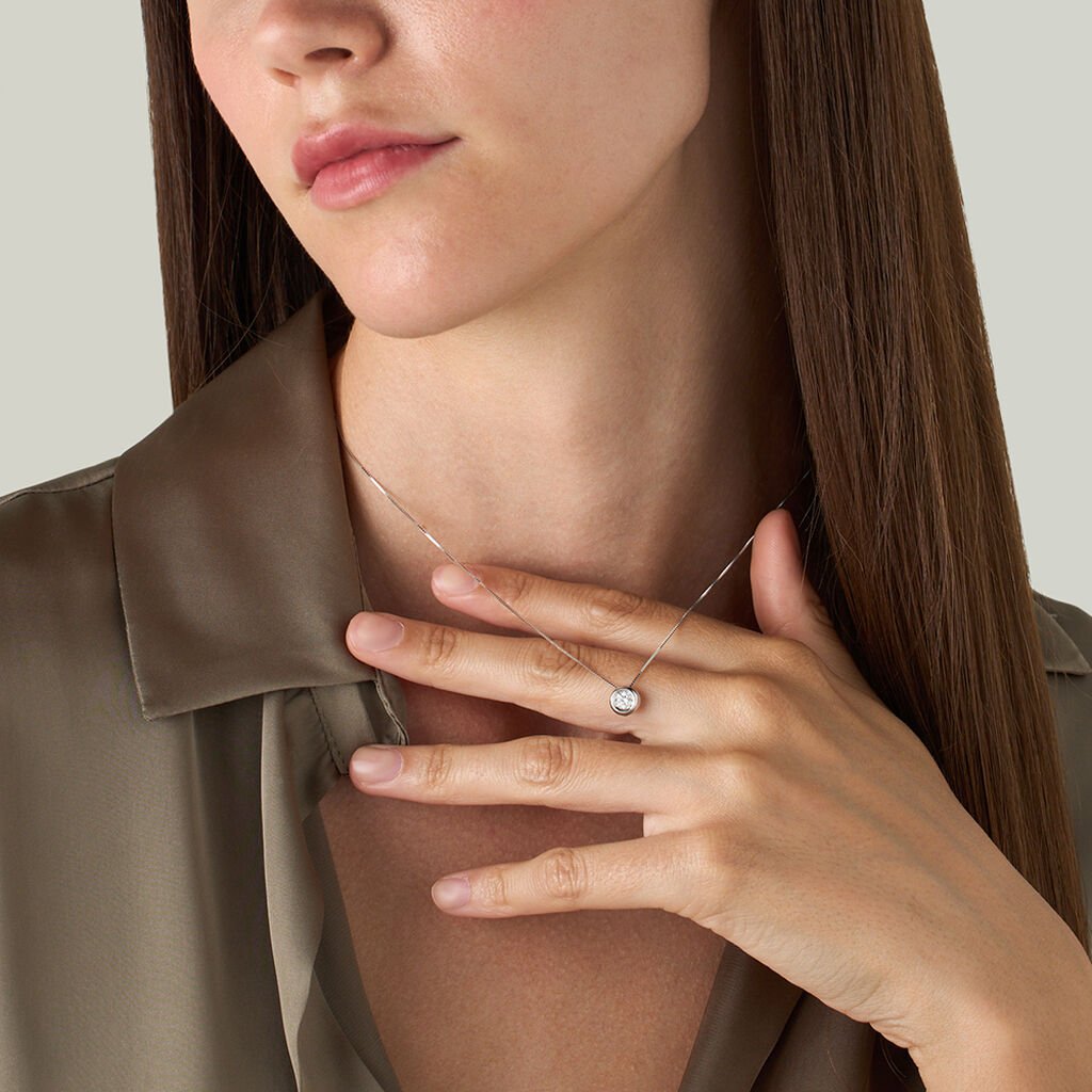 Collana Punto Luce Firmamenti Oro Bianco Diamante - Collane Punto Luce Donna | Stroili