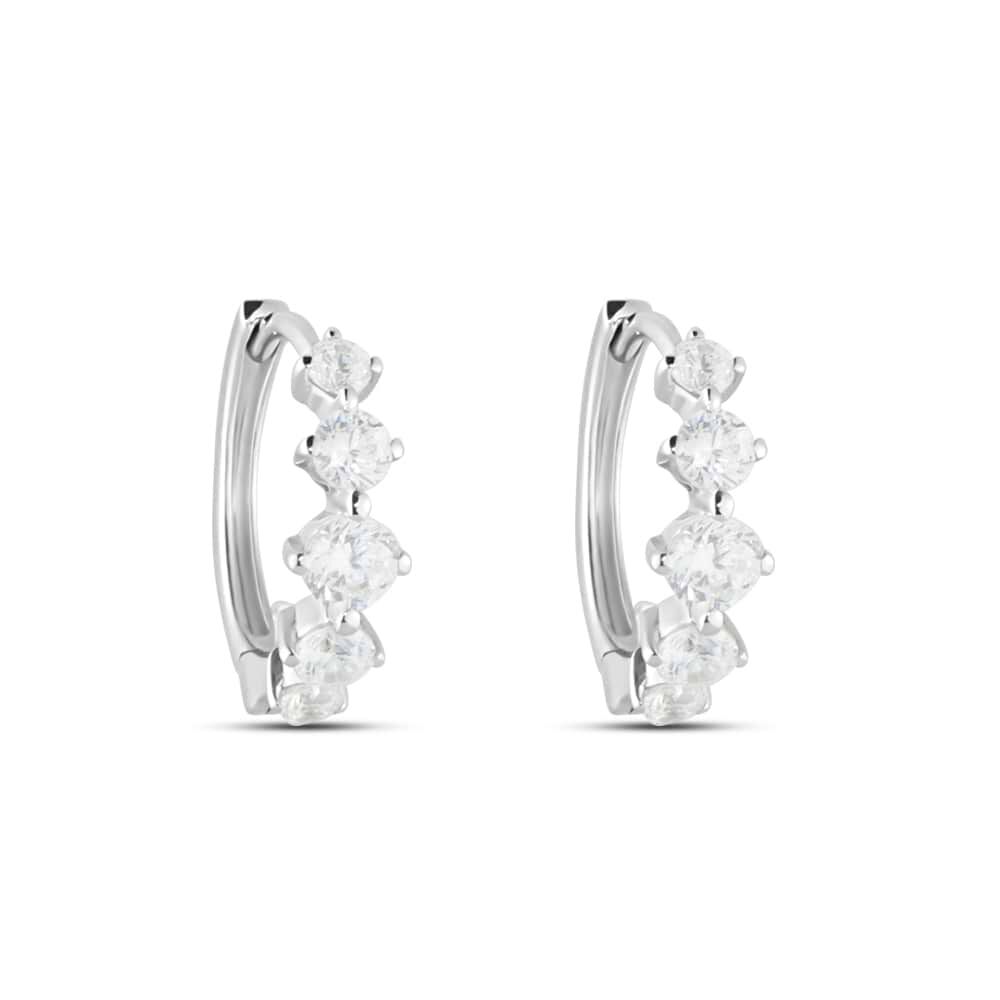 Orecchini oro bianco e diamanti stroili sale