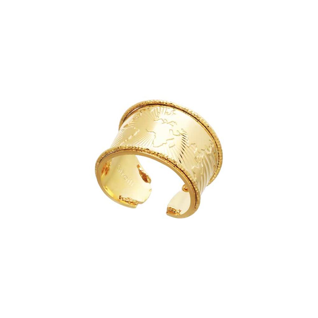 Anello mondo a fascia in bronzo dorato - Anelli Donna | Stroili