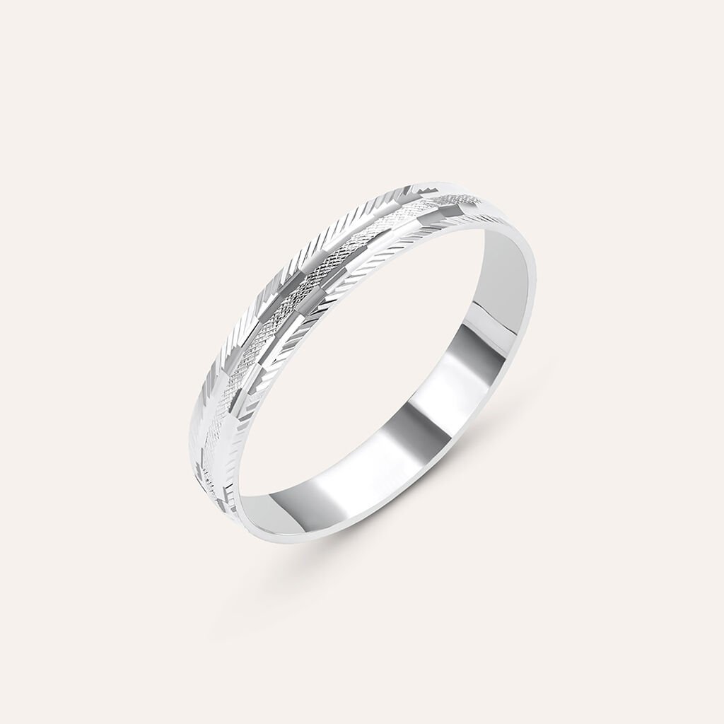 Fede Classica Diamantata 3 mm Oro Bianco