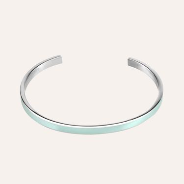 Bangle in acciaio con smalto verde acqua