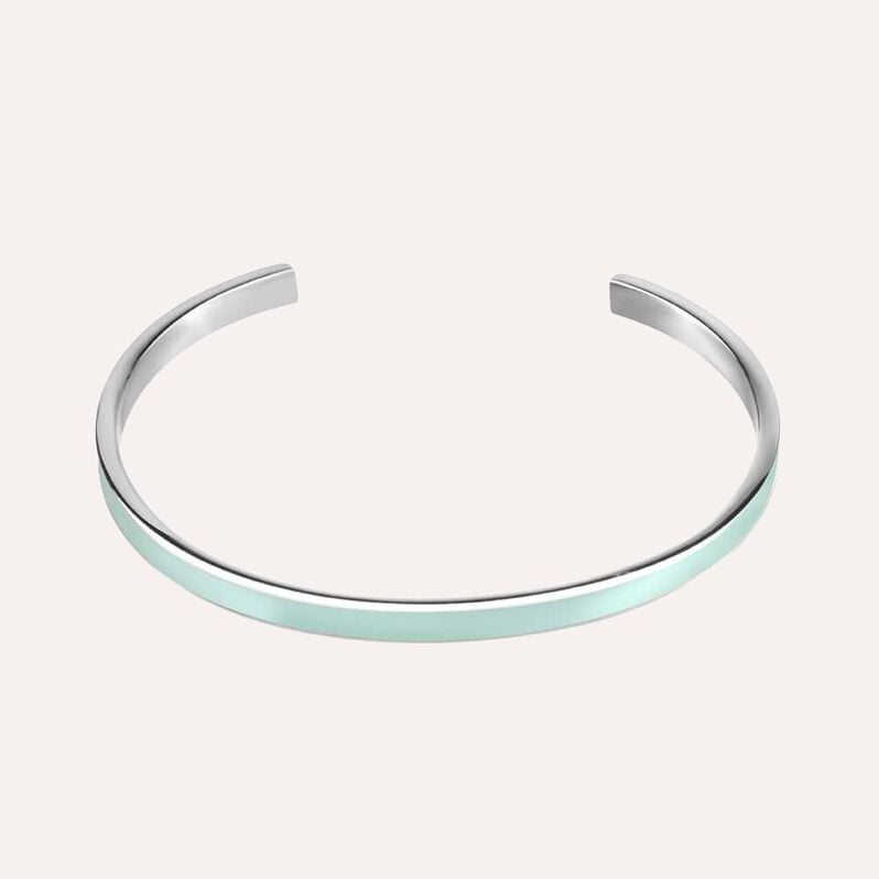Bangle in acciaio con smalto verde acqua - Bracciali Donna | Stroili