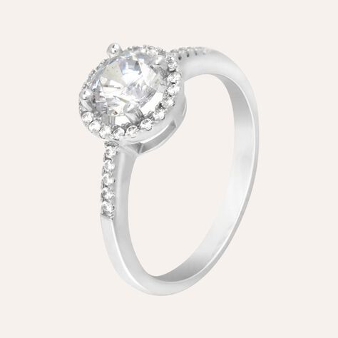 Anello Solitario Silver Elegance Argento Rodiato Cubic Zirconia - Anelli con Pietre Donna | Stroili