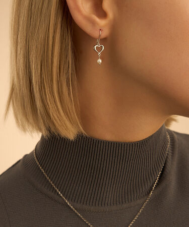 Orecchini Pendenti Silver Pearls Argento Rodiato Perla sintetica