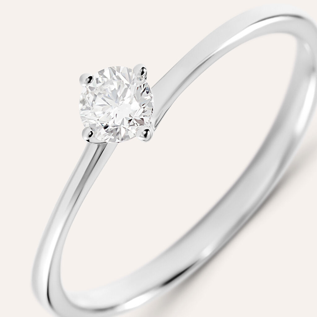 Anello Solitario Grace Oro Bianco Diamante