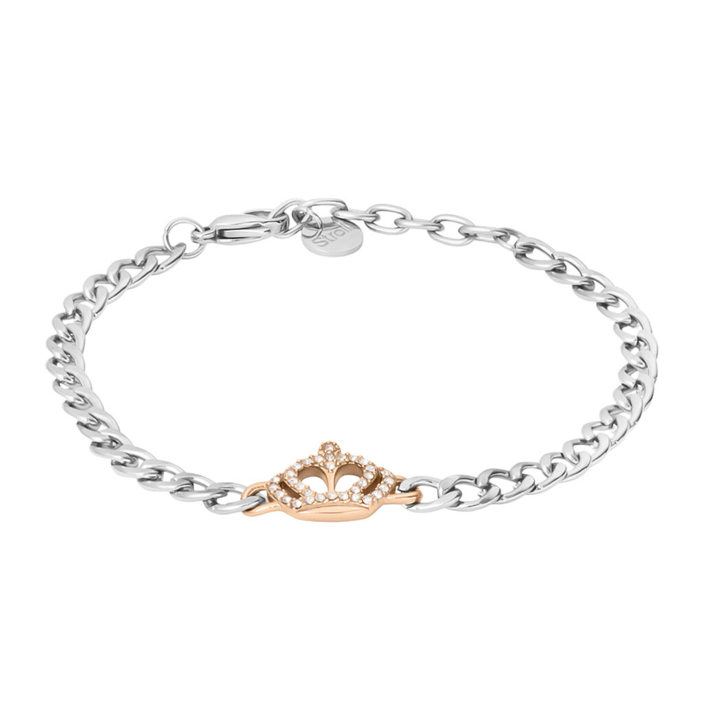 Bracciale Sunrise Acciaio Bicolore Bianco / Rosa Cristallo