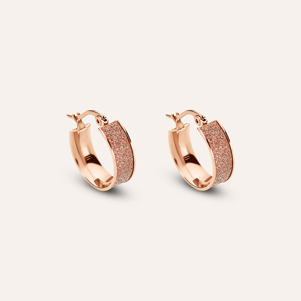 Orecchini A Cerchio Lady Shine Acciaio Rosa - Orecchini a Cerchio Donna | Stroili
