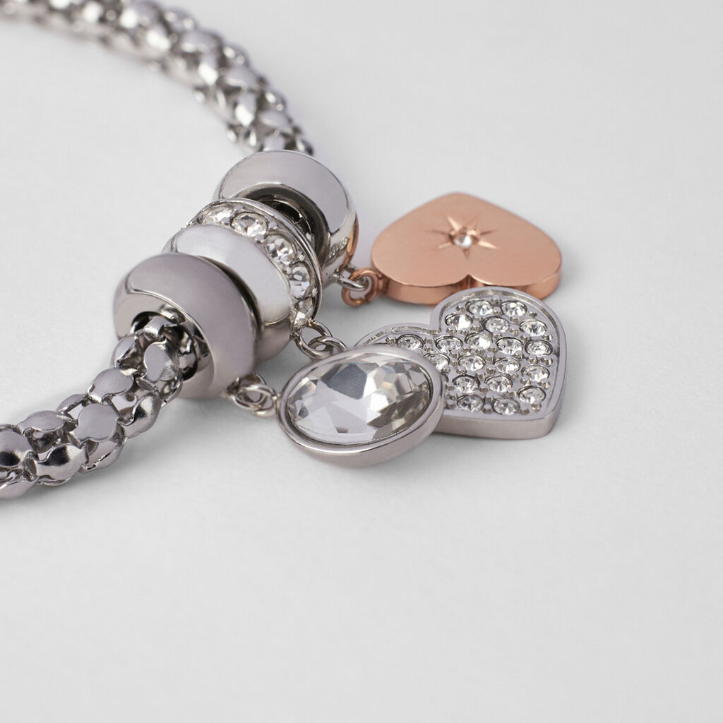 Bracciale Lady Chic Acciaio Bicolore Bianco / Rosa Cristallo - Bracciali Love Donna | Stroili