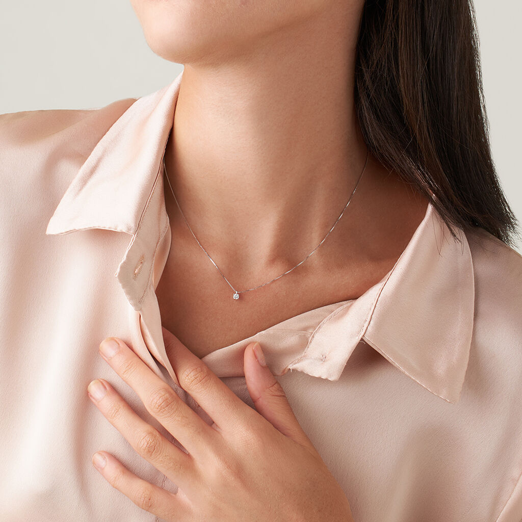 Collana Punto Luce Firmamenti Oro Bianco Diamante - Collane Punto Luce Donna | Stroili