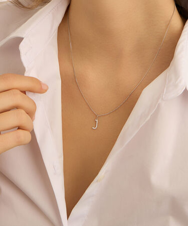 Pendente Po&egrave;me Oro Bianco Cubic Zirconia
